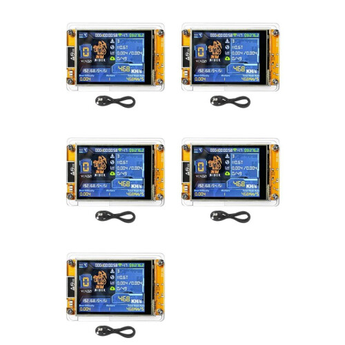5X NMIner NerdMiner V2 468KH/S Hashrate BTC Solo Lottery Miner ESP32 2.8 Polegadas  Display Bitcoin Crypto Lottery Miner
