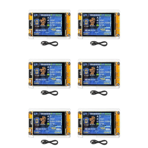 6X NMIner NerdMiner V2 468KH/S Hashrate BTC Solo Lottery Miner ESP32 2.8 Polegadas  Display Bitcoin Crypto Lottery Miner