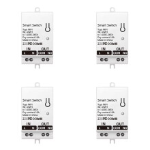 4X Tuya WiFi Droog Contact Schakelmodule 10A Home Universele DIY Onderbreker Relais Werkt met Life Alexa AC 85-265V