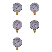 5X 0-1bar 50mm Water Pressure Gauge Meter 1/4 Inch NPT Thread Manometer TS-50-15psi