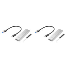 2X M.2 NVMe SSD Behuizing Adapter 10Gbps USB C 3.1 Gen2 NVMe Behuizing Externe Behuizing NVMe Reader NVMe Behuizing Zilver