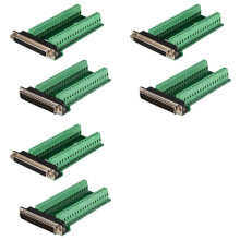 6Pcs DB37 Male Female Breakout Board Connector, RS232 D-SUB Serial 37 Pin Port Terminal Solderfree Adapter