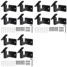 12 Pcs Adjustable Handrail Brackets, Stair Railing Brackets , Hand Rail Brackets for Stairs, Wall Mounted Brackets