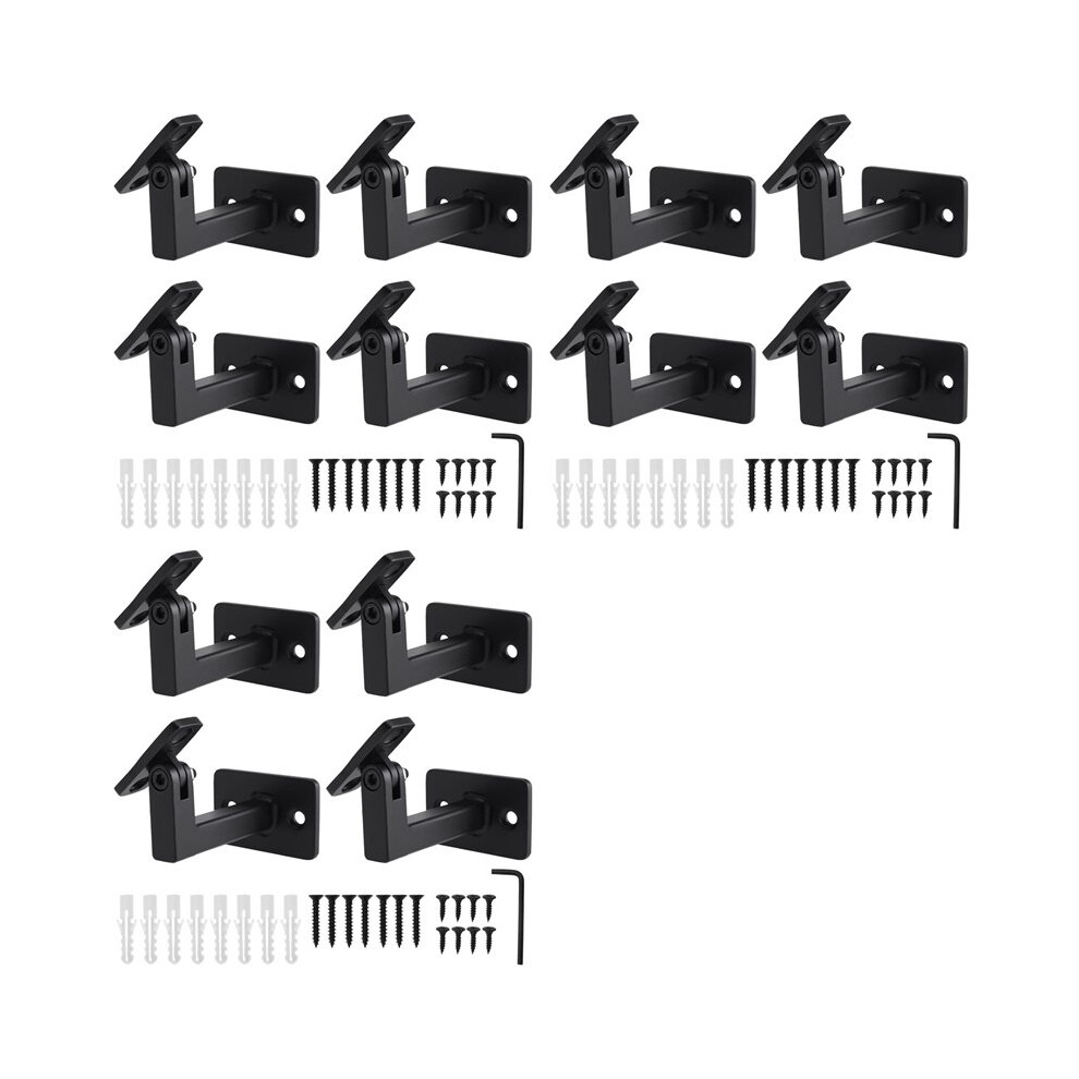12 Pcs Adjustable Handrail Brackets, Stair Railing Brackets Hand Rail Brackets For Stairs, Wall Mounted Brackets 6032225284815