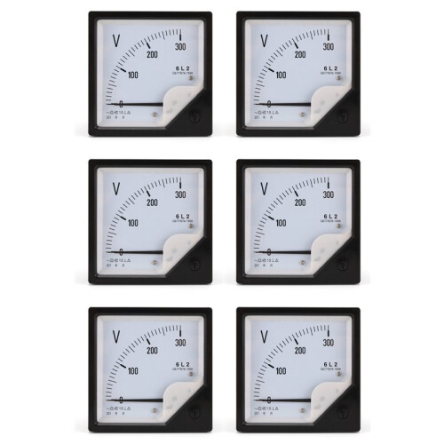 6X 6L2 Voltmeter AC 300V Wijzertype Spanningsmeter Mechanische Header