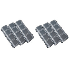 6Pcs Parts Storage Box Plastic Screw Organizer Box with 4 Compartment Tool Part Container Bin with Lid Storage Case