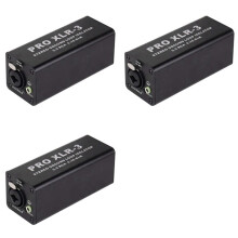 3X PRO XLR-3 Professional Stereo Ground Loop Isolator 3.5 RCA 6.35 XLR Audio Noise Filter Noise Suppressor Isolator