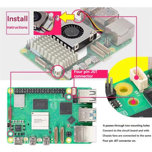 2 Sets for Raspberry Pi 5 Active Cooler with Fan for Efficient Heat Dissipation 2