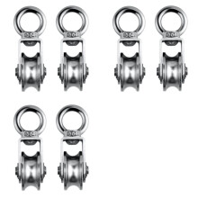 Cable Pulley Wheel Stainless Steel Swivel Pulley Block Silence Rotation Traction Wheel for System Lifting Gym 6Pcs