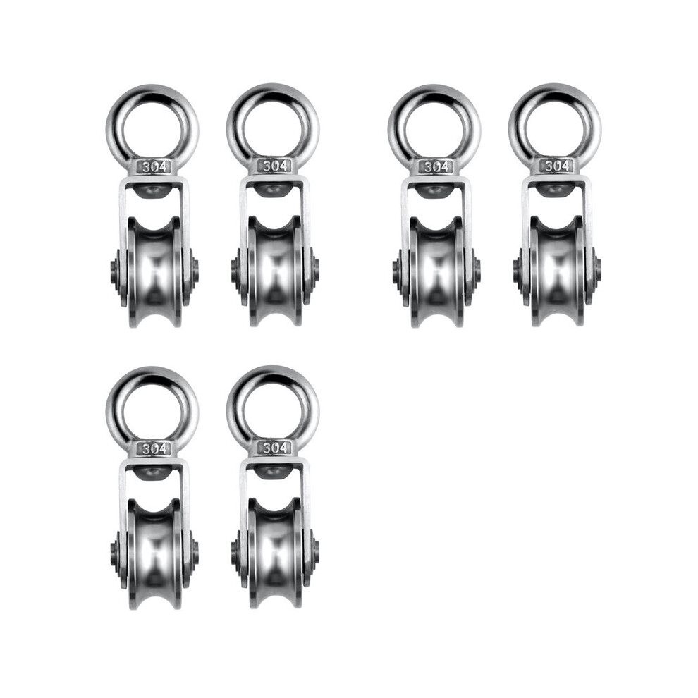 Cable Pulley Wheel Stainless Steel Swivel Pulley Block Silence Rotation Traction Wheel For System Lifting Gym 6Pcs 6032345737826