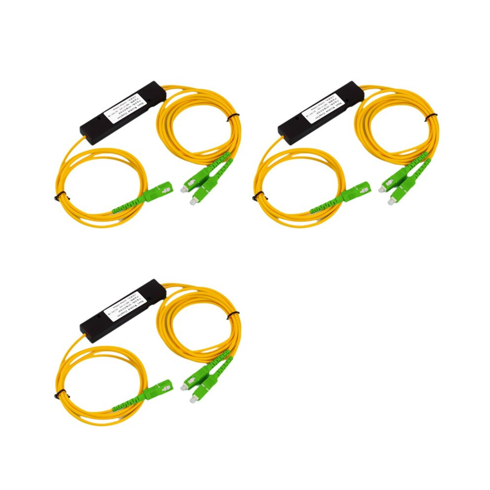 3X Sc/Apc 1/2 Fiber Optical Splitter Fiber Optic Pigtail Splitter Dual Window Coupler For Fibre Communication System Black 6031363922214
