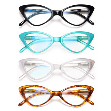 4 Pack Cat Eye Reading Glasses for Women +3.5, Blue Light Blocking Readers with Anti Glare UV Protection
