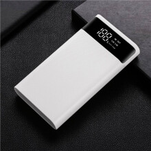 10X 18650 Akku Power Bank Box 5V 2.1A LCD Display 20000MAh Power Board für 6X18650 Akku DIY Powerbank Case (Weiß)