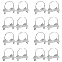 16 Set Antenna Mast Pipe Clamp with V Jaw Block and U Bolt All Anti-Rust Finished for TV CB Ham Antenna or Panel Pipe