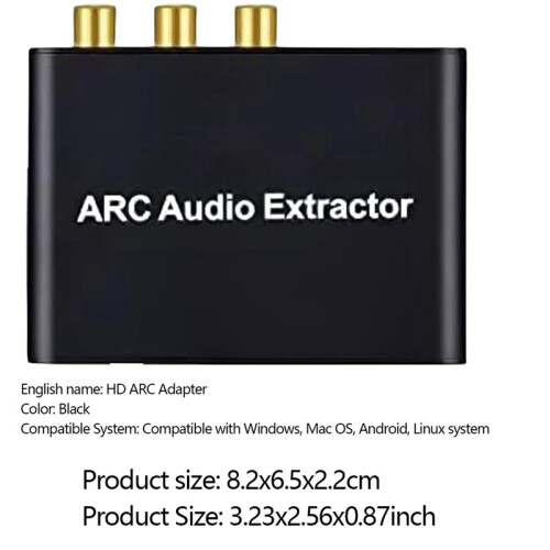 2X -Compatible ARC Audio Extractor ARC to SPDIF Coaxial Stereo 3.5mm Jack -Compatible ARC Adapter 2