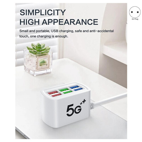3X USB Power Strip Phone Charger Adapter MultiPort  Socket Wall Charger for   Socket HUB EU-PLUG 2