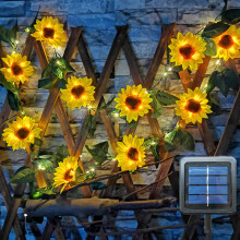 Solar Sunflower Vine String Light LED