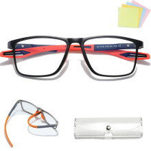 Men's Sports Reading Glasses +4.0, Ultralight Blue Light Blocking Cycling Eyewear with Comfort Fit
