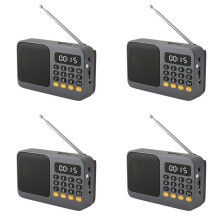 4X UKW-Radio DAB-Radio Tragbares Kleines Wiederaufladbares Notfall-Ham--Soundbox -Vintage-Musiklautsprecher MP3-Player A
