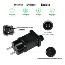 5X 4.5V 3.6W Plug LED Power Supply LED Transformer Plug Adapter IP44 Waterproof Power Christmas Lamp Adapter EU PLUG