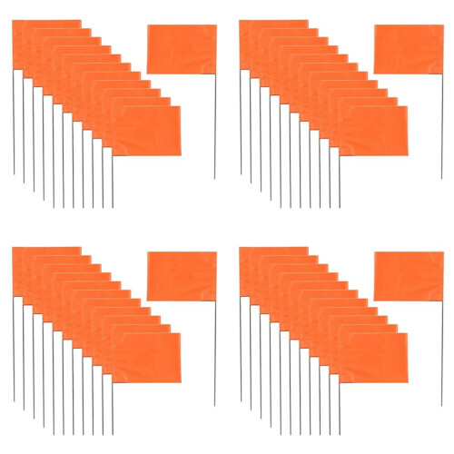 200Pack Marking Flags, Orange Yard Flags 15x4x5Inch,  Flags, Lawn Flags Markers, Irrigation Flags, Landscape Flags