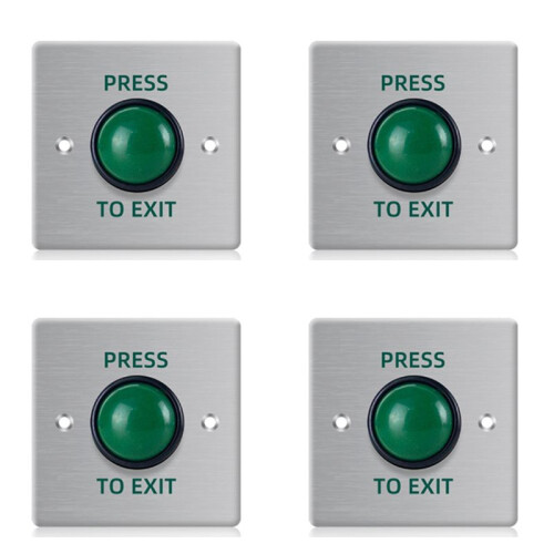 4X Door Exit Push Button Release  Opener Stainless Steel Panel for Door Access Control System Entry Open