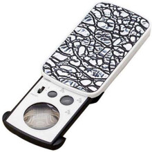 LED Lighted Jewelry Loupe 30X 60X 90X with UV Light Triple Lens Magnifier for Gems Coins and Stamps