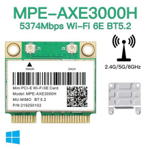 2X Tri Band 5374Mbps WiFi 6E MPE-AXE3000H AX210 Wireless Card BT 5.2 for PCIE Wi-Fi Adapter Win10