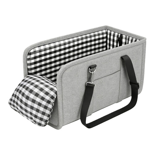 Siège d'auto confortable pour petit chien doté d'un-Gris