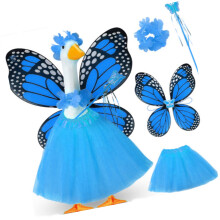 Accessoire de tenue d’oies papillon en tissu fantaisiste-Bleu