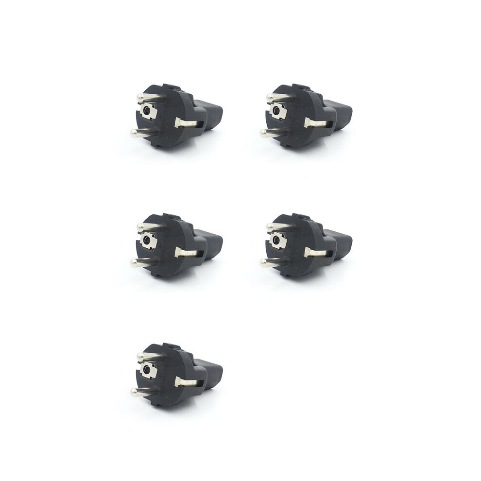 5X Eu To Iec320 C13 Power Adapter,Eu Male To Iec320 C13 Female Ac Plug,Eu(4.8Mm)2Pin To Pdu/Ups Conversion Plug,10A 250V 6031244123914