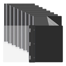 30Pack Report Covers with 3 Prongs Fasteners,Presentation Folders, Plastic Report Folder with Black Back Covers
