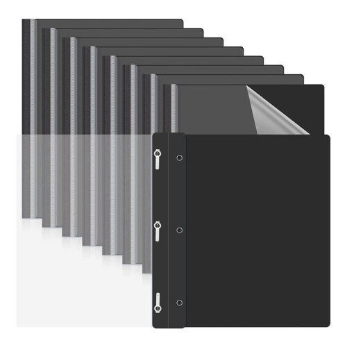 30Pack Report Covers with 3 Prongs Fasteners,Presentation Folders, Plastic Report Folder with Black Back Covers 1