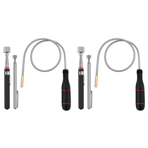 6 Pack Magnetic Pickup Tool- Extendable Magnet, Telescopic Magnetic Pick- Tool, Bendable Flexible Magnetic Pickup Tool
