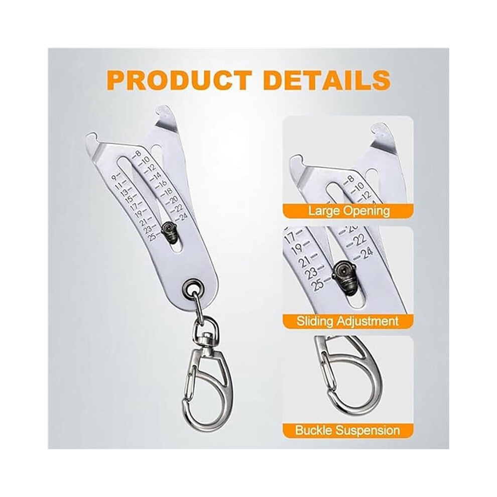 4X Precise Thread Size Checker Keychain,Bolt And Nut Identifier Gauge Size Gauge Precise Bolt Size Finder Keychain 6033799468526