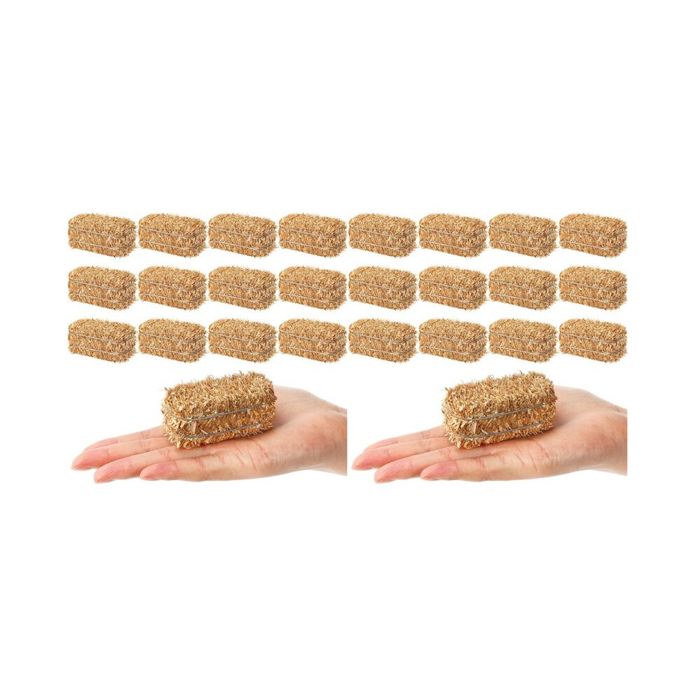 24 Pcs Hay Bales Fall Harvest Decorations Small Decorative Straw Bale For Dollhouse,Western Themed Party Decor 6032404866375