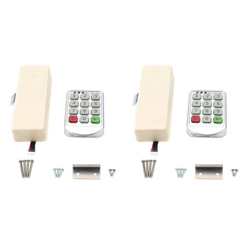 2X Serrures de Porte D'Armoire à Code, Serrure Électronique Numérique Intelligente à Code, Clavier Numérique, Serrures de Porte D'Armoire à Code