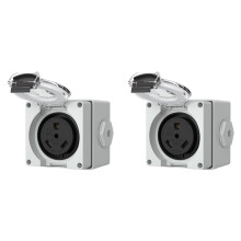 2X 30Amp Power Outlet Box,125Volt NEMA TT-30R Receptacle Outdoor Dustproof and for Electric Vehicles