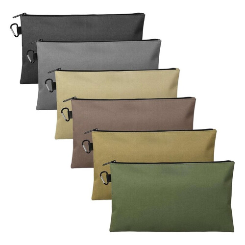 Pacote com 12 Bolsas para Ferramentas, Bolsa Pequena para Ferramentas de 12 Polegadas com Mosquetão, Bolsa Organizadora de Armazenamento Multiuso com 1