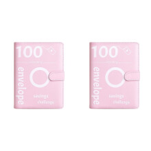 2X 100 Day Challenge Money Saving Binder Leather Envelope Challenge Binder, Easy, Engaging and Rewarding