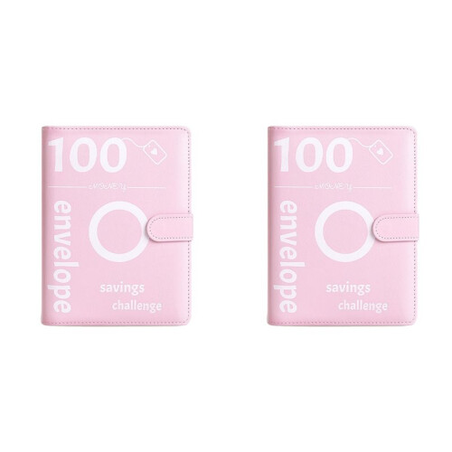 2X 100 Day Challenge Money Saving Binder Leather Envelope Challenge Binder, Easy, Engaging and Rewarding