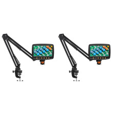 2X RIEVBCAU Flexible Microscope Arm Stand,Adjustable Metal Bracket Coin Microscope Mount Compatible with DM4 DM7 DM9