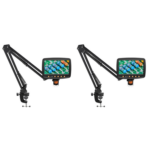 2X RIEVBCAU Support de Bras de Microscope Flexible, Support Métallique Réglable, Support de Microscope Compatible avec pour DM4 DM7 DM9
