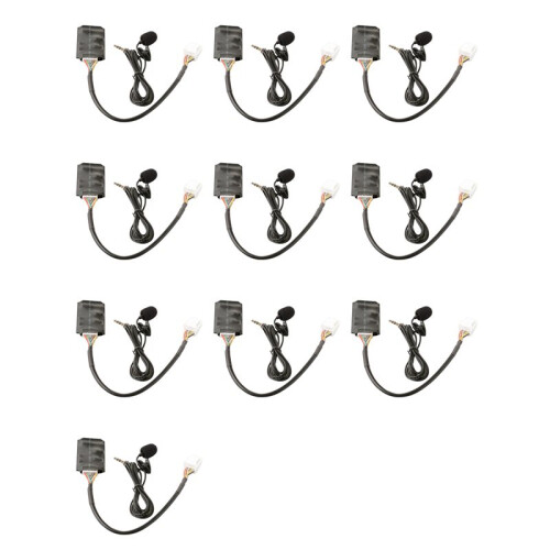 10X for  RAV4  AUX Adapter Handsfree Disc Box Harness with Microphone  Connection Module