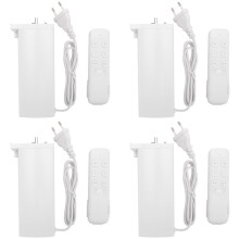 4X Tuya Zigbee Electric Curtain Motor with 2 Channel Remote Intelligent Shutter Motor for Alexa EU Plug