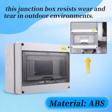 3X IP65 Mcb Breaker Box Distribution Protection Box ABS Power Electronic Din Rail Enclosure for Circuit Breaker HT-8 Way