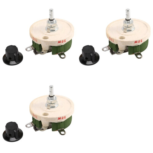 3X 50W 10 Ohm Keramisk Potentiometer Variabel Taper Pot Resistor Reostat