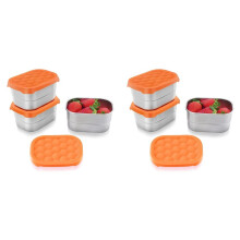 Stainless Steel Snack Containers for Kids Easy Open Leak Proof Small Food Containers with Silicone Lids Lunch Box 6Pcs