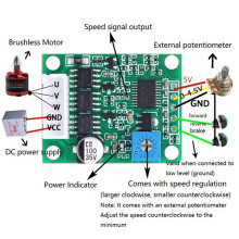 3X Brushless Motor Driver Board BLDC Speed Controller 3 Phase Governor Hallless  Module Sensorless Control Board