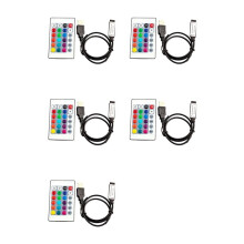 5X RGB Controller DC5V USB 5V 24 Tasti RF Remote Wireless Controller per COB SMD 3528 5050 RGB Tape Lights